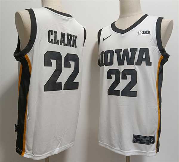 Men%27s Iowa Hawkeyes #22 Caitlin Clark White Stitched Football Jersey->florida state seminoles->NCAA Jersey